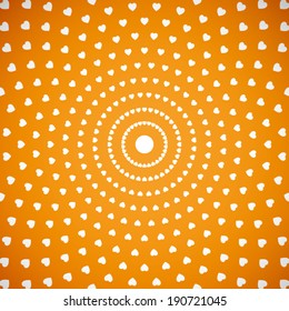 summer orange and white heart pattern background (vector)