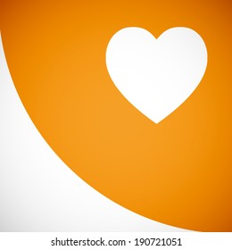 summer orange and white heart pattern background (vector)