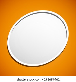 summer orange and white oval with shadow background (vector)