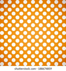 Summer Orange And White Polka Dot Pattern Background (vector)