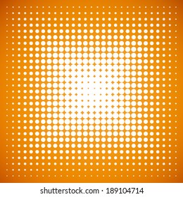 summer orange and white polka dot pattern background (vector)