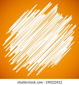 summer orange with white scribble line pattern background(vector)