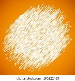 summer orange with white scribble line pattern background(vector)