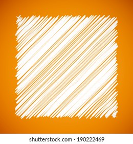 summer orange with white scribble line pattern background(vector)