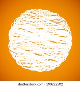 summer orange with white scribble line pattern background(vector)