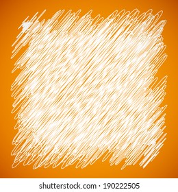summer orange with white scribble line pattern background(vector)