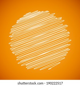 summer orange with white scribble line pattern background(vector)