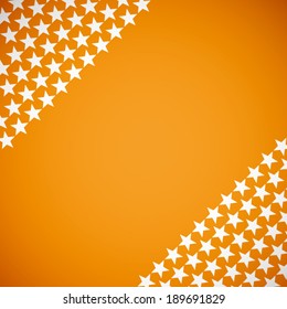 summer orange and white star with box pattern background (vector)