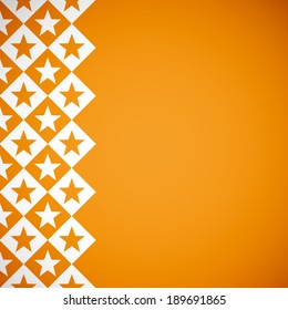 summer orange and white star with box pattern background (vector)