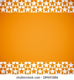 summer orange and white star with box pattern background (vector)