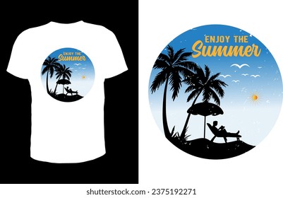 Summer outdoor t-shirt design vector