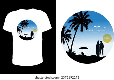 Summer outdoor t-shirt design vector