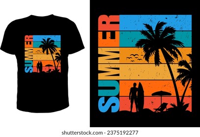 Summer outdoor t-shirt design vector