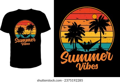 Summer outdoor t-shirt design vector