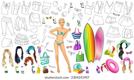 Summer Outfit Coloring Page