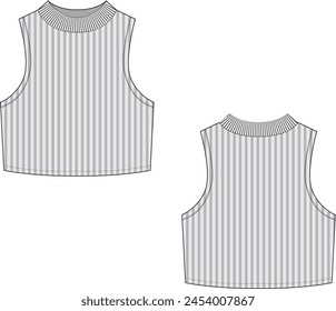 Summer outfit crop top tank top fashion flat illustration