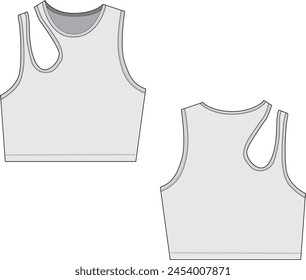 Summer outfit crop top tank top fashion flat illustration