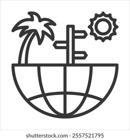 Summer Outline Icon Vector Illustration