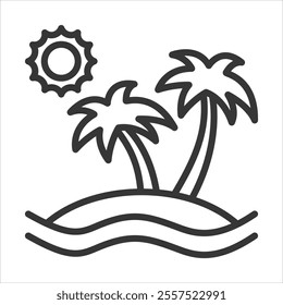Summer Outline Icon Vector Illustration