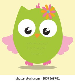 ilustración vectorial de diseño de búho de verano