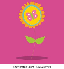 summer owl flower design vector illustration