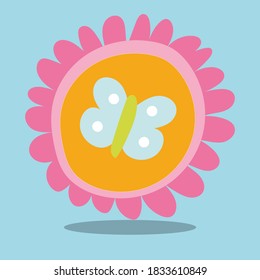 ilustración vectorial de diseño de flores de búho de verano