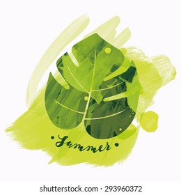 Summer - Painted Tropical Leaf