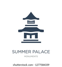 summer palace icon vector on white background, summer palace trendy filled icons from Monuments collection, summer palace vector illustration