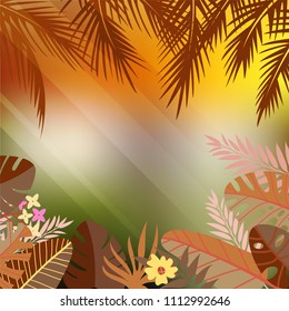 Summer palm background template