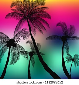 Summer palm background template