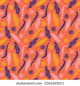 Summer palm floral pattern. Can be printed on any material: package, merch, fabric, home.