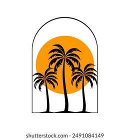 Vector de logotipo de la palma de verano con archivo de formato eps.