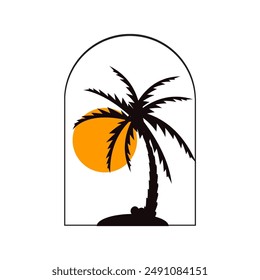 Summer palm logo vector with eps format file.