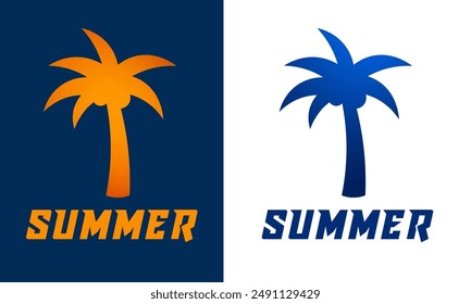 Sommer-Palm-Logo-Vektorgrafik mit EPS-Formatdatei.