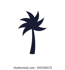 Summer palm on white background