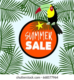 Summer palm parrot template 