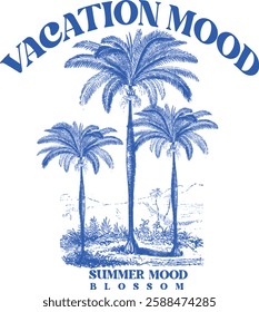 summer palm slogan abstract printt