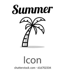 Summer palm tree icon
