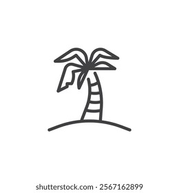 Summer Palm Tree line icon. linear style sign for mobile concept and web design. A palm tree outline vector icon. Tropics and vacation symbol, logo illustration. Vector graphics