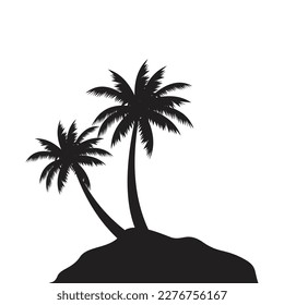 Summer Palm Tree Silhouette Art