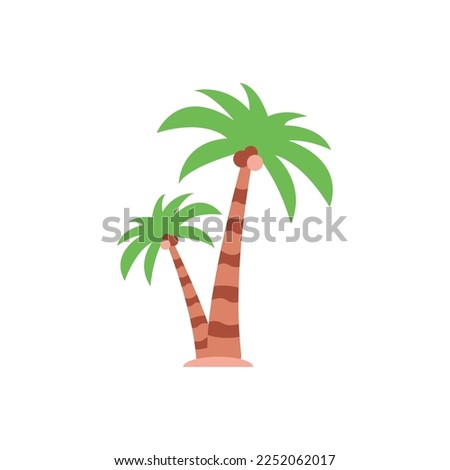 Summer palm trees icon. Flat vector illustration.