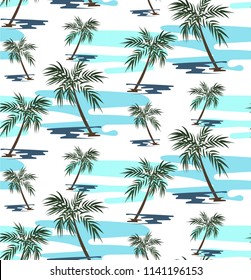 summer palm trees, pattern