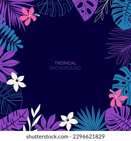 Palmeras de verano, marcos tropicales
