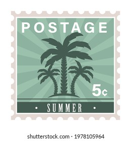 summer palms postage stamp icon