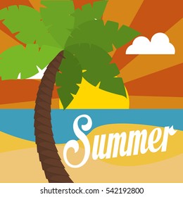summer palms tree icon vector illustration graphic design