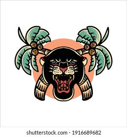summer panther illustration vector design
