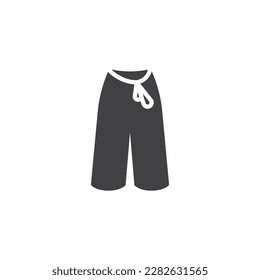 Icono vector de pantalones de verano. signo plano relleno para concepto móvil y diseño web. Pantalones, trouser icono de glifo. Símbolo, ilustración del logotipo. Gráficos vectoriales