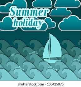 Summer paper background. Vector illustration.