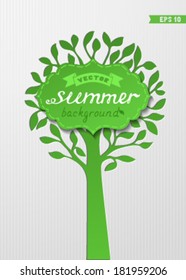 Summer paper background. Vector illustration. Nature design with blank place for your text.
