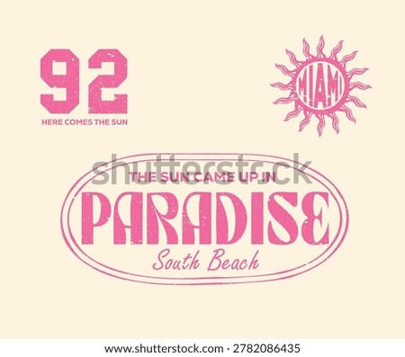Summer paradise artwork. Sunshine on my mind. Enjoy beach life. Salty summer vector graphic design for apparel, stickers, posters, background and others.